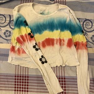 Long sleeve crop top tie dye